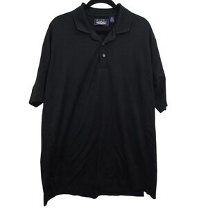 Straight Down Golf Shirt Mens XL Black Mercerized Cotton Valencia CC Polo